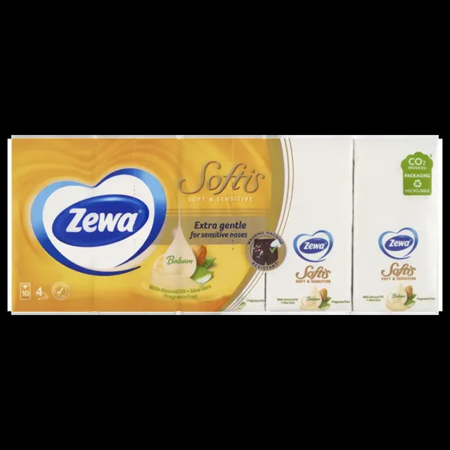 Zewa Papírové kapesníčky Softis Soft & Sensitive 4vrstvé 10 ks