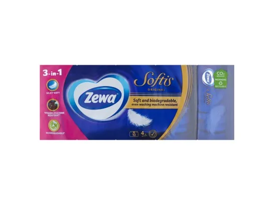 Zewa Softis Original papírové kapesníčky 4vrstvé 10 x 9 ks