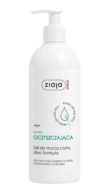 Ziaja Med Antibakteriální čisticí gel 400 ml (poškozený aplikátor)