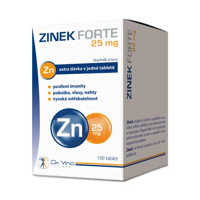 Zinek Forte 25 mg Da Vinci Pharma 100 tablet