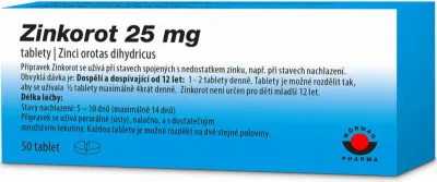 ZINKOROT POR 25MG TBL NOB 50