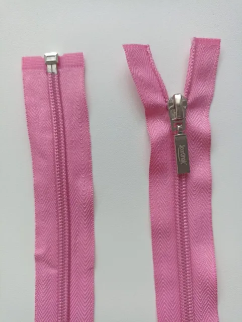Zip spirálový 6mm se stříbrným jezdcem, růžový, RŮZNÉ DÉLKY 90