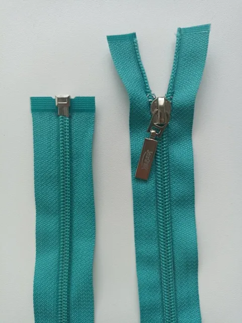 Zip spirálový 6mm se stříbrným jezdcem, tyrkysový, RŮZNÉ
                    DÉLKY 60