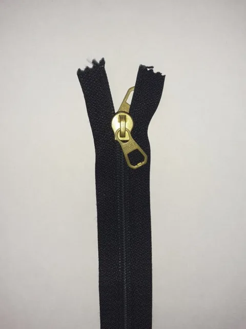 Zip spirálový, černý, oboustranný zlatý jezdec, RŮZNÉ DÉLKY 60