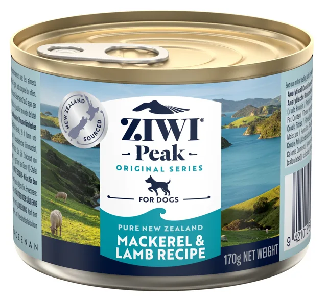 ZIWIPEAK Dog Original Series mokré krmivo pro psy s makrelou a jehněčím masem 170 g