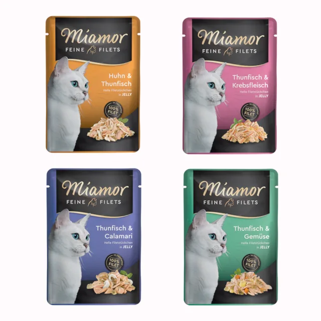 Zkušební balení Miamor Feine Filets kapsičky 24 × 100 g - mix (4 druhy)