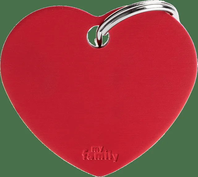 Známka My Family Basic srdce velká červená