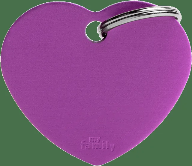 Známka My Family Basic srdce velká fialová