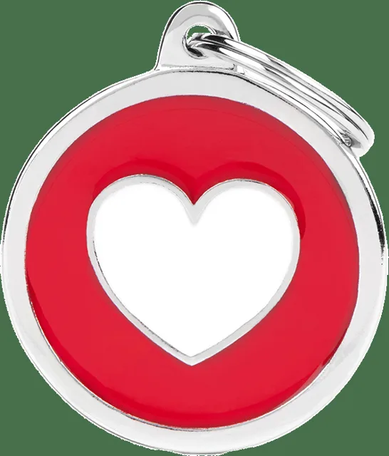 Známka My Family Charms srdce kolečko se srdcem velké červené