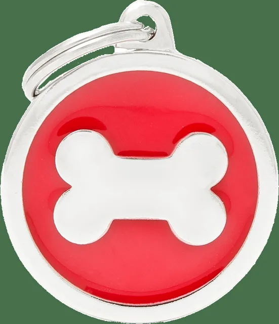 Známka My Family Classic kost kulatá červená velká