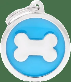 Známka My Family Classic kost světle modrá kulatá velká