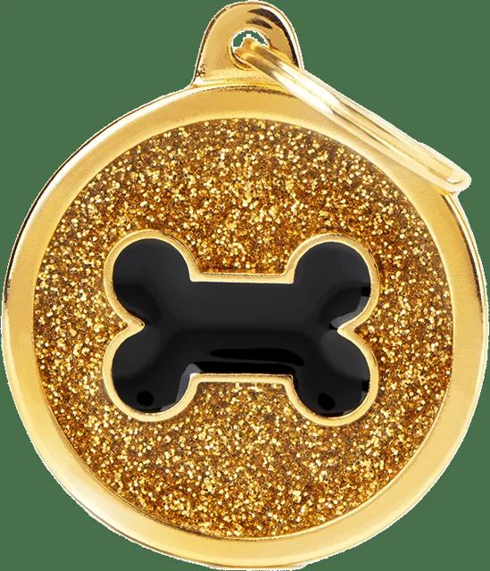 Známka My Family Shine kolečko s kostí velké zlaté