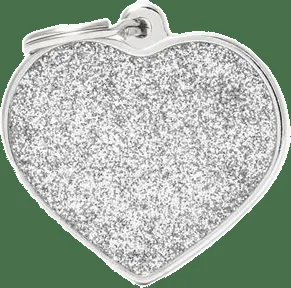 Známka My Family Shine srdce velké stříbrné