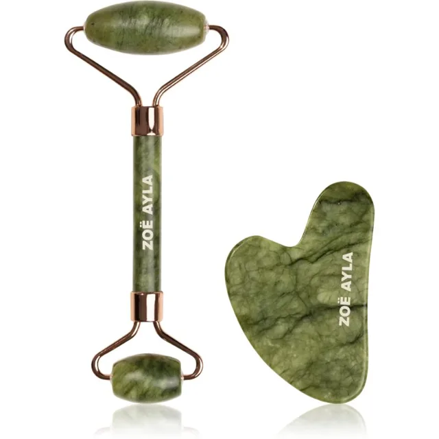 Zoë Ayla Jade Facial Roller And Gua Sha Tool dárková sada na obličej 1 ks