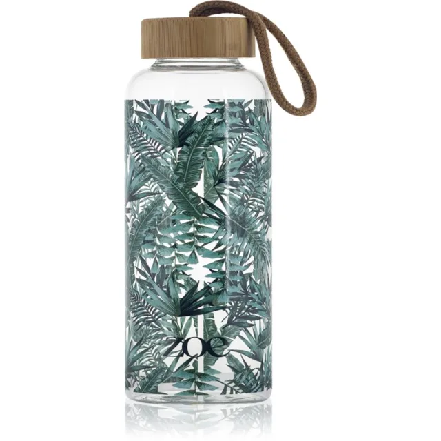 ZOE Bamboo Glass Bottle skleněná láhev na vodu barva Tropic green 1 ks