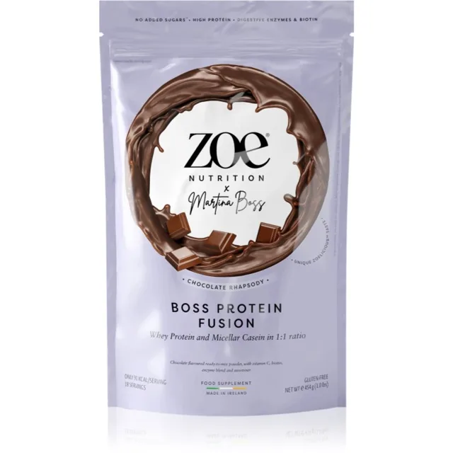 ZOE Boss Protein Fusion syrovátkový protein s trávícími enzymy příchuť Chocolate Rhapsody 454 g