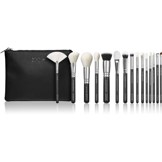 ZOEVA The Artists Brush Set Silver sada štětců s taštičkou 1 ks