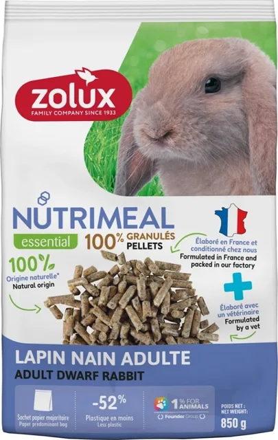 ZOLUX NUTRIMEAL 4 granule pro dospělé zakrslé králíky 850 g
