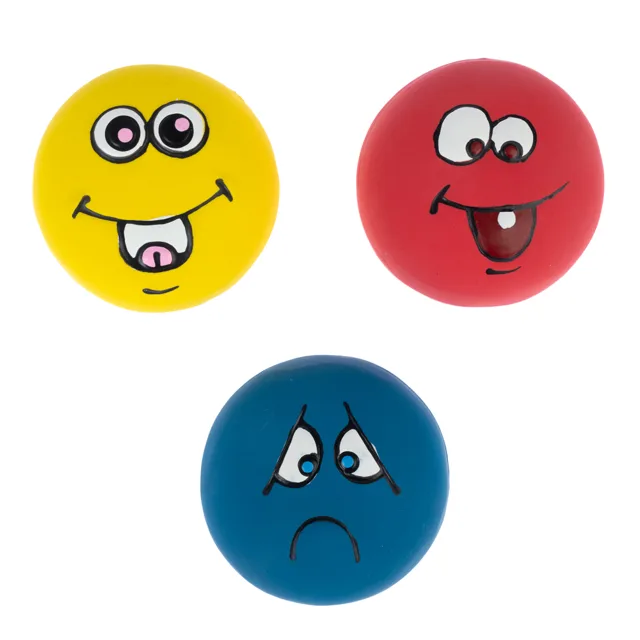 zooplus Basics hračky pro psy Emoji latexové míčky - sada 3 kusů (Ø 5 cm každý)