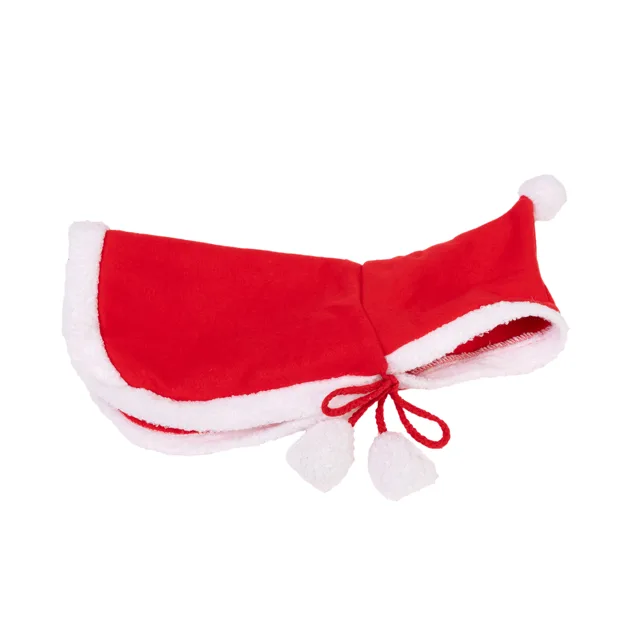 zooplus Exclusive vánoční plášť Santa Clause, červený/bílý - velikost S: cca 25 cm délka zad