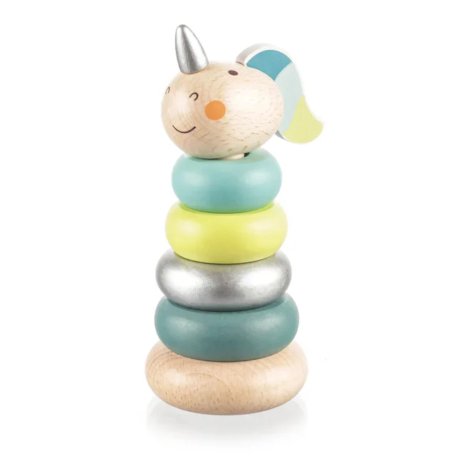 Zopa Dřevěné nasazovací kroužky jednorožec, Blue 2