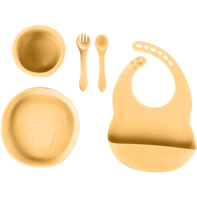 Zopa Silicone Set jídelní sada pro děti Mustard Yellow