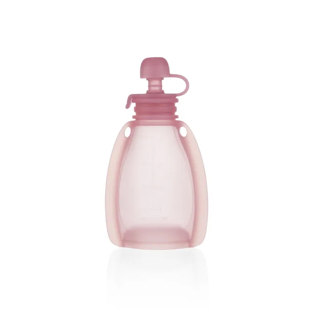 Zopa Silikonová plnitelná kapsička na dětskou stravu, Transparent Pink 2