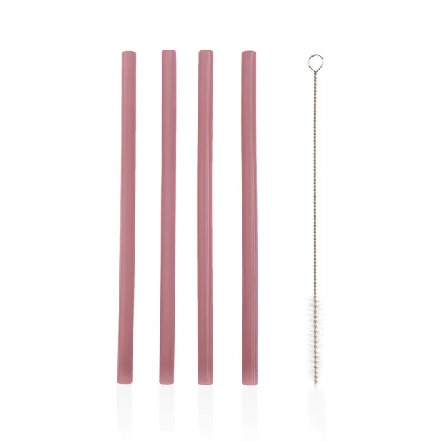 Zopa Silikonové brčko 4ks, Old Pink 3