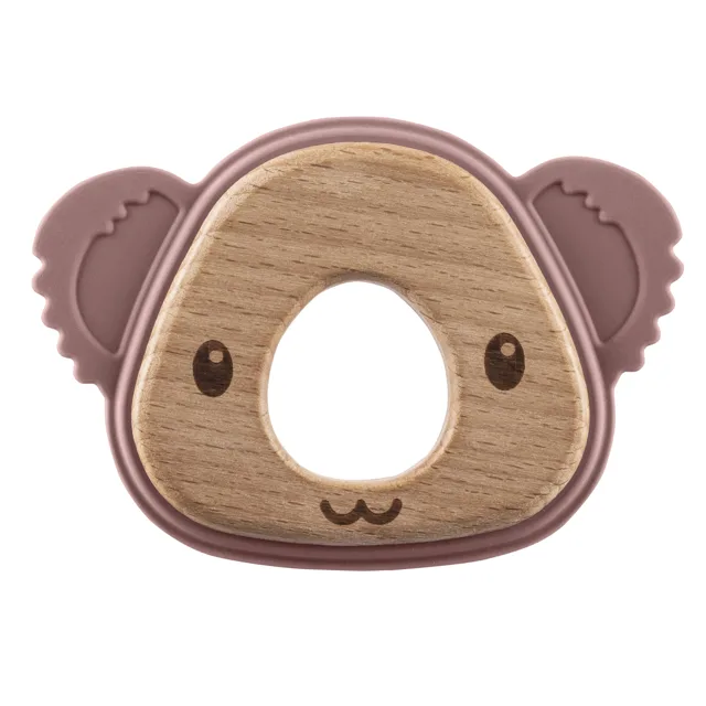 Zopa Silikonové dřevěné kousátko Koala, Old Pink 2