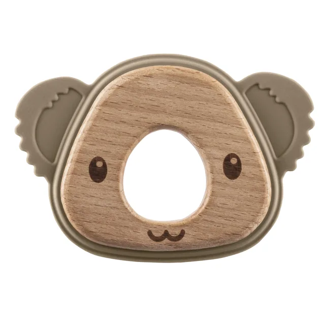 Zopa Silikonové dřevěné kousátko Koala, Sand Beige 1