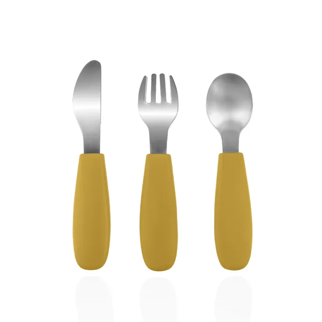 Zopa Silikonový dětský příbor, Mustard Yellow 2