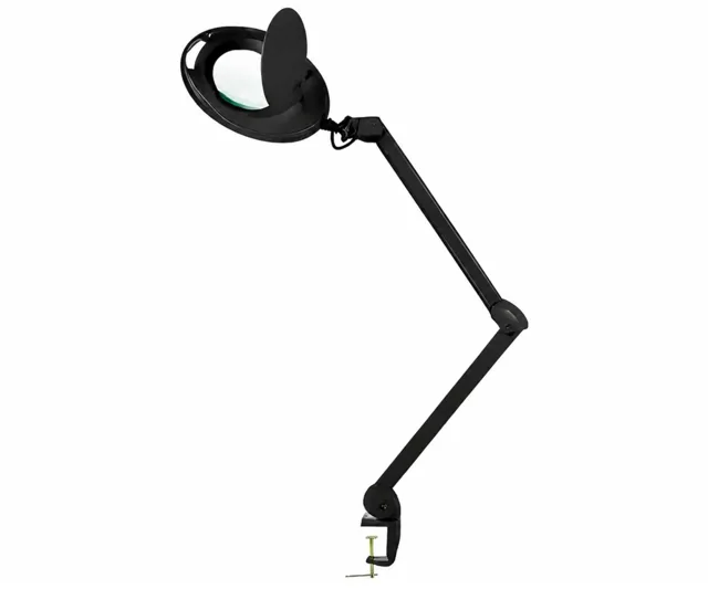 Zvětšovací lupa s LED lampou s uchycením na stůl Weelko Mega Black - 5 dioptrií + dárek zdarma