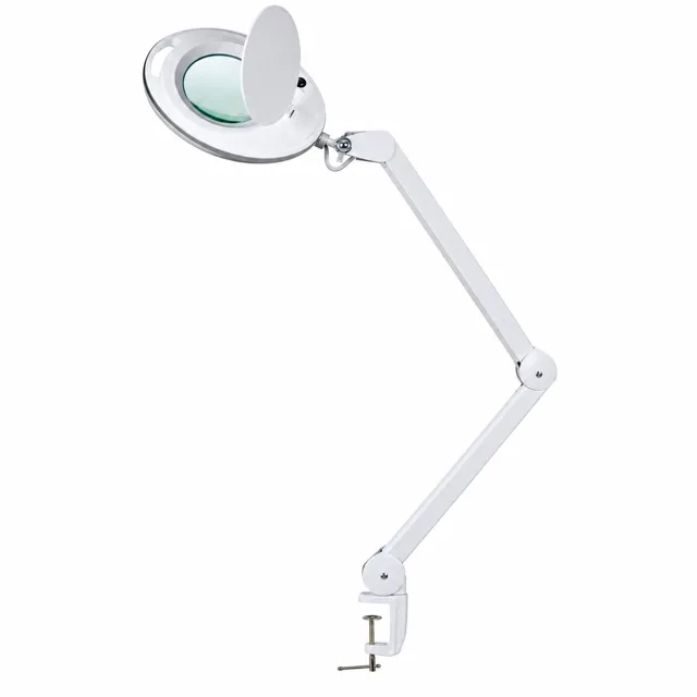 Zvětšovací lupa s LED lampou s uchycením na stůl Weelko Mega White - 5 dioptrií + dárek zdarma