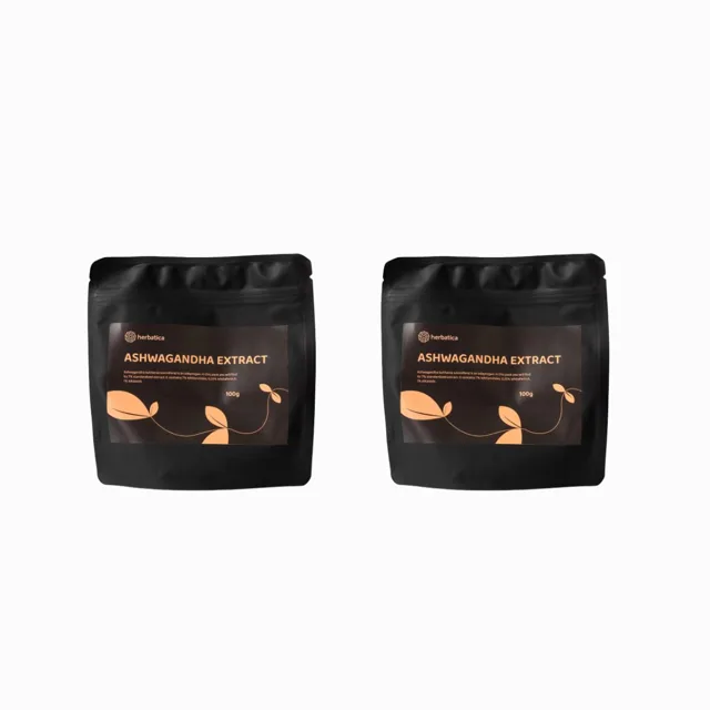 Zvýhodněný set: 2× Ashwagandha prášek z kořene, 7% extrakt – 100 g – Herbatica