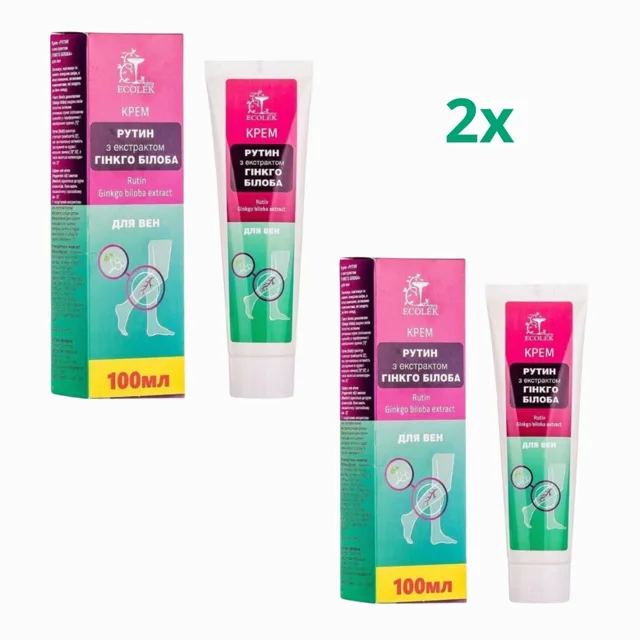 Zvýhodněný set: 2× Krém na žíly Rutin s extraktem z ginkgo biloba - 100 ml - Ecolek