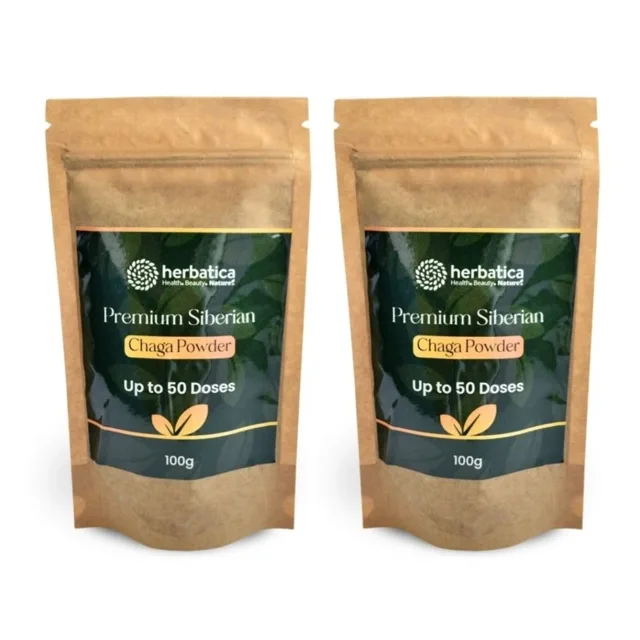 Zvýhodněný set: 2× Prémiová sibiřská čaga 100% prášek – 100 g – Herbatica