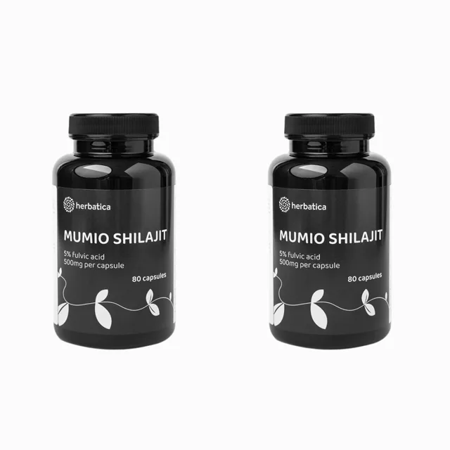 Zvýhodněný set: 2× Shilajit – čištěné mumio premium (500 mg) – 80 kapslí – Herbatica