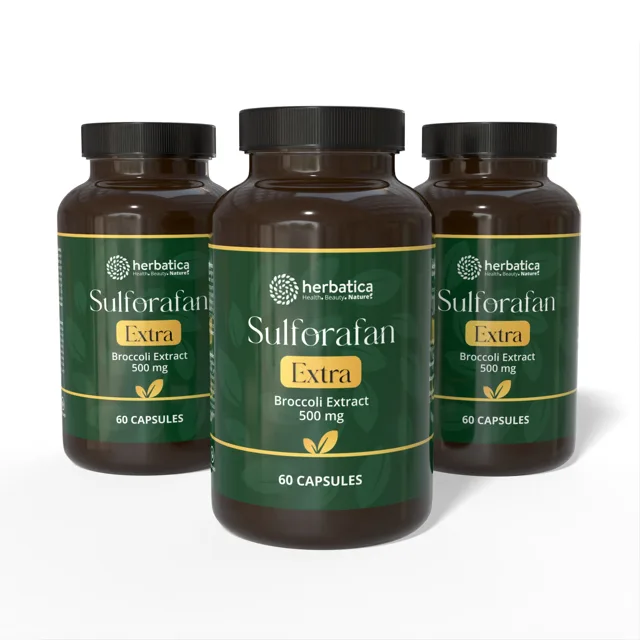 Zvýhodněný set: 3× Sulforafan EXTRA – extrakt z brokolice 500 mg, 60 kapslí – Herbatica