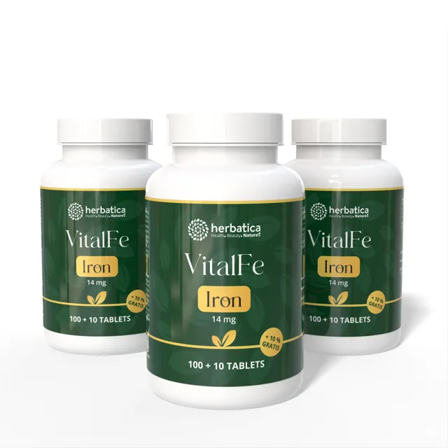 Zvýhodněný set: 3× Železo 14 mg – 110 tablet – Herbatica